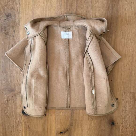 Luxury Kids Beige Cape Coat NWOT | Size 6–7 Hooded Wool-Blend Winter Beautiful - Picture 14 of 16